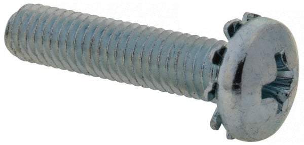Value Collection - #10-32 UNF, 7/8" Length Under Head Phillips Drive Machine Screw - Pan Head, Grade 2 Steel, Zinc-Plated Finish, Without Washer - Benchmark Tooling