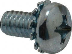 Value Collection - 1/4-20 UNC, 1/2" Length Under Head Phillips Drive Machine Screw - Pan Head, Grade J82 Steel, Zinc-Plated Finish, External Tooth - Benchmark Tooling
