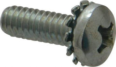 Value Collection - 1/4-20 UNC, 3/4" Length Under Head Phillips Drive Machine Screw - Pan Head, Grade J82 Steel, Zinc-Plated Finish, External Tooth - Benchmark Tooling