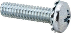 Value Collection - 1/4-20 UNC, 1" Length Under Head Phillips Drive Machine Screw - Pan Head, Grade J82 Steel, Zinc-Plated Finish, External Tooth - Benchmark Tooling