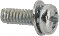 Value Collection - #2-56 UNC, 1/4" Length Under Head Phillips Drive Machine Screw - Pan Head, Grade J82 Steel, Zinc-Plated Finish, Internal Tooth - Benchmark Tooling