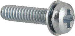 Value Collection - #2-56 UNC, 3/8" Length Under Head Phillips Drive Machine Screw - Pan Head, Grade J82 Steel, Zinc-Plated Finish, Internal Tooth - Benchmark Tooling