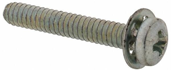 Value Collection - #4-40 UNC, 3/4" Length Under Head Phillips Drive Machine Screw - Pan Head, Grade J82 Steel, Zinc-Plated Finish, Internal Tooth - Benchmark Tooling