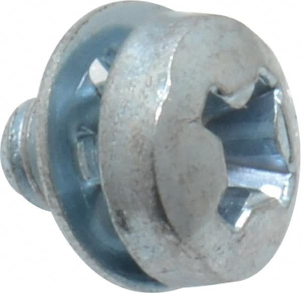 Value Collection - #6-32 UNC, 3/16" Length Under Head Phillips Drive Machine Screw - Pan Head, Grade J82 Steel, Zinc-Plated Finish, Internal Tooth - Benchmark Tooling