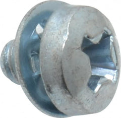 Value Collection - #6-32 UNC, 3/16" Length Under Head Phillips Drive Machine Screw - Pan Head, Grade J82 Steel, Zinc-Plated Finish, Internal Tooth - Benchmark Tooling