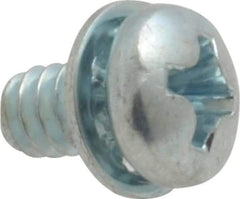 Value Collection - #6-32 UNC, 1/4" Length Under Head Phillips Drive Machine Screw - Pan Head, Grade J82 Steel, Zinc-Plated Finish, Internal Tooth - Benchmark Tooling