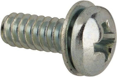 Value Collection - #6-32 UNC, 3/8" Length Under Head Phillips Drive Machine Screw - Pan Head, Grade J82 Steel, Zinc-Plated Finish, Internal Tooth - Benchmark Tooling
