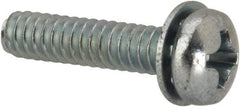 Value Collection - #6-32 UNC, 5/8" Length Under Head Phillips Drive Machine Screw - Pan Head, Grade J82 Steel, Zinc-Plated Finish, Internal Tooth - Benchmark Tooling