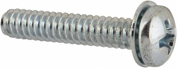 Value Collection - #6-32 UNC, 3/4" Length Under Head Phillips Drive Machine Screw - Pan Head, Grade J82 Steel, Zinc-Plated Finish, Internal Tooth - Benchmark Tooling