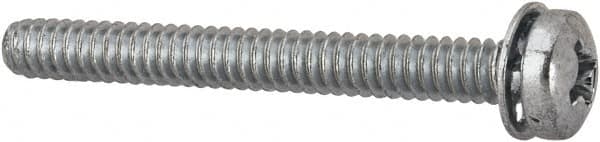 Value Collection - #6-32 UNC, 1-1/4" Length Under Head Phillips Drive Machine Screw - Pan Head, Grade J82 Steel, Zinc-Plated Finish, Internal Tooth - Benchmark Tooling