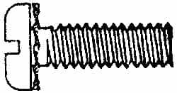 Value Collection - #10-24 UNC, 1/2" Length Under Head Slotted Drive Machine Screw - Pan Head, Grade J82 Steel, Zinc-Plated Finish, Internal Tooth - Benchmark Tooling