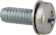 Value Collection - #8-32 UNC, 7/16" Length Under Head Phillips Drive Machine Screw - Pan Head, Grade J82 Steel, Zinc-Plated Finish, Internal Tooth - Benchmark Tooling