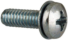 Value Collection - #8-32 UNC, 1/2" Length Under Head Phillips Drive Machine Screw - Pan Head, Grade J82 Steel, Zinc-Plated Finish, Internal Tooth - Benchmark Tooling