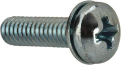 Value Collection - #8-32 UNC, 5/8" Length Under Head Phillips Drive Machine Screw - Pan Head, Grade J82 Steel, Zinc-Plated Finish, Internal Tooth - Benchmark Tooling