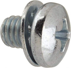 Value Collection - #10-32 UNF, 1/4" Length Under Head Phillips Drive Machine Screw - Pan Head, Grade J82 Steel, Zinc-Plated Finish, Internal Tooth - Benchmark Tooling