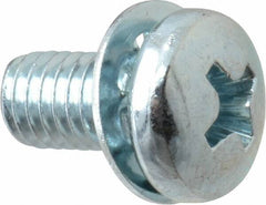 Value Collection - #10-32 UNF, 3/8" Length Under Head Phillips Drive Machine Screw - Pan Head, Grade J82 Steel, Zinc-Plated Finish, Internal Tooth - Benchmark Tooling