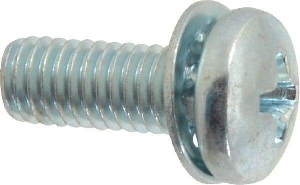 Value Collection - #10-32 UNF, 1/2" Length Under Head Phillips Drive Machine Screw - Pan Head, Grade J82 Steel, Zinc-Plated Finish, Internal Tooth - Benchmark Tooling