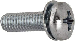 Value Collection - #10-32 UNF, 5/8" Length Under Head Phillips Drive Machine Screw - Pan Head, Grade J82 Steel, Zinc-Plated Finish, Internal Tooth - Benchmark Tooling