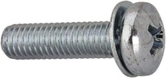 Value Collection - #10-32 UNF, 3/4" Length Under Head Phillips Drive Machine Screw - Pan Head, Grade J82 Steel, Zinc-Plated Finish, Internal Tooth - Benchmark Tooling