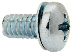 Value Collection - 1/4-20 UNC, 1/2" Length Under Head Phillips Drive Machine Screw - Pan Head, Grade J82 Steel, Zinc-Plated Finish, Internal Tooth - Benchmark Tooling
