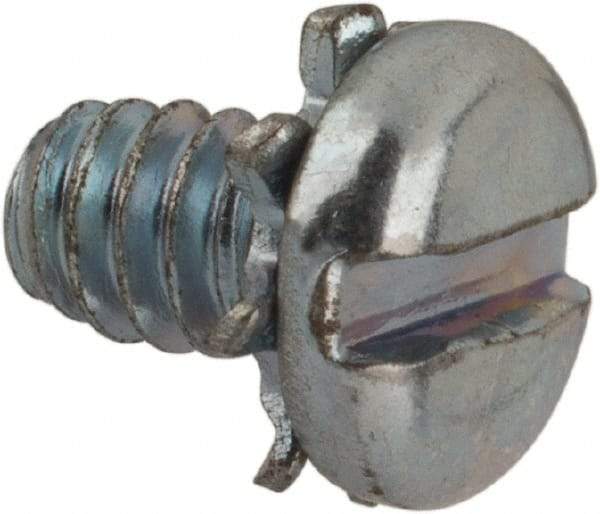 Value Collection - #4-40 UNC, 3/16" Length Under Head Slotted Drive Machine Screw - Pan Head, Grade J82 Steel, Zinc-Plated Finish, External Tooth - Benchmark Tooling