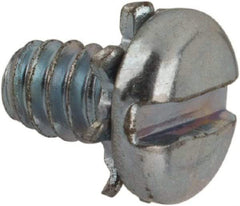 Value Collection - #4-40 UNC, 3/16" Length Under Head Slotted Drive Machine Screw - Pan Head, Grade J82 Steel, Zinc-Plated Finish, External Tooth - Benchmark Tooling