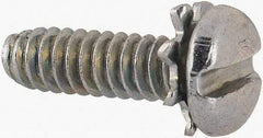 Value Collection - #4-40 UNC, 3/8" Length Under Head Slotted Drive Machine Screw - Pan Head, Grade J82 Steel, Zinc-Plated Finish, External Tooth - Benchmark Tooling