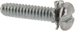 Value Collection - #4-40 UNC, 1/2" Length Under Head Slotted Drive Machine Screw - Pan Head, Grade J82 Steel, Zinc-Plated Finish, External Tooth - Benchmark Tooling