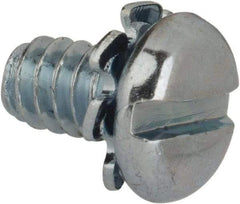 Value Collection - #6-32 UNC, 1/4" Length Under Head Slotted Drive Machine Screw - Pan Head, Grade J82 Steel, Zinc-Plated Finish, External Tooth - Benchmark Tooling