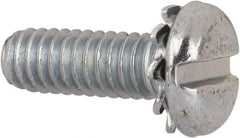 Value Collection - #8-32 UNC, 1/2" Length Under Head Slotted Drive Machine Screw - Pan Head, Grade J82 Steel, Zinc-Plated Finish, External Tooth - Benchmark Tooling