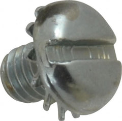 Value Collection - #10-32 UNF, 1/4" Length Under Head Slotted Drive Machine Screw - Pan Head, Grade J82 Steel, Zinc-Plated Finish, External Tooth - Benchmark Tooling