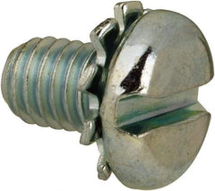 Value Collection - #10-32 UNF, 5/16" Length Under Head Slotted Drive Machine Screw - Pan Head, Grade J82 Steel, Zinc-Plated Finish, External Tooth - Benchmark Tooling