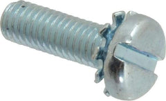 Value Collection - #10-32 UNF, 5/8" Length Under Head Slotted Drive Machine Screw - Pan Head, Grade J82 Steel, Zinc-Plated Finish, External Tooth - Benchmark Tooling