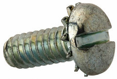 Value Collection - 1/4-20 UNC, 5/8" Length Under Head Slotted Drive Machine Screw - Pan Head, Grade J82 Steel, Zinc-Plated Finish, External Tooth - Benchmark Tooling