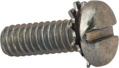 Value Collection - 1/4-20 UNC, 3/4" Length Under Head Slotted Drive Machine Screw - Pan Head, Grade J82 Steel, Zinc-Plated Finish, External Tooth - Benchmark Tooling