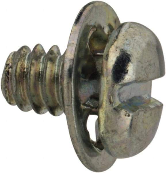 Value Collection - #4-40 UNC, 3/16" Length Under Head Slotted Drive Machine Screw - Pan Head, Grade J82 Steel, Zinc-Plated Finish, Internal Tooth - Benchmark Tooling