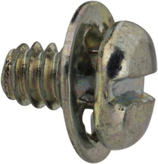 Value Collection - #4-40 UNC, 3/16" Length Under Head Slotted Drive Machine Screw - Pan Head, Grade J82 Steel, Zinc-Plated Finish, Internal Tooth - Benchmark Tooling