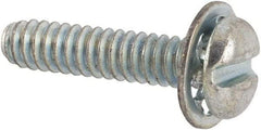 Value Collection - #4-40 UNC, 1/2" Length Under Head Slotted Drive Machine Screw - Pan Head, Grade J82 Steel, Zinc-Plated Finish, Internal Tooth - Benchmark Tooling