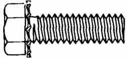 Value Collection - #8-32 UNC, 3/8" Length Under Head Hex Drive Machine Screw - Hex Head, Grade J82 Steel, Zinc-Plated Finish, External Tooth - Benchmark Tooling