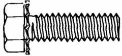 Value Collection - #8-32 UNC, 3/8" Length Under Head Hex Drive Machine Screw - Hex Head, Grade J82 Steel, Zinc-Plated Finish, External Tooth - Benchmark Tooling