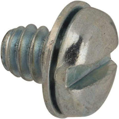 Value Collection - #6-32 UNC, 3/16" Length Under Head Slotted Drive Machine Screw - Pan Head, Grade J82 Steel, Zinc-Plated Finish, Internal Tooth - Benchmark Tooling