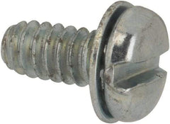 Value Collection - #6-32 UNC, 5/16" Length Under Head Slotted Drive Machine Screw - Pan Head, Grade J82 Steel, Zinc-Plated Finish, Internal Tooth - Benchmark Tooling