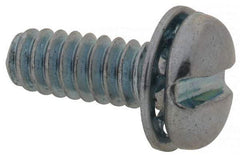 Value Collection - #6-32 UNC, 3/8" Length Under Head Slotted Drive Machine Screw - Pan Head, Grade J82 Steel, Zinc-Plated Finish, Internal Tooth - Benchmark Tooling