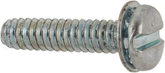 Value Collection - #6-32 UNC, 5/8" Length Under Head Slotted Drive Machine Screw - Pan Head, Grade J82 Steel, Zinc-Plated Finish, Internal Tooth - Benchmark Tooling