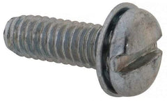 Value Collection - #8-32 UNC, 1/2" Length Under Head Slotted Drive Machine Screw - Pan Head, Grade J82 Steel, Zinc-Plated Finish, Internal Tooth - Benchmark Tooling
