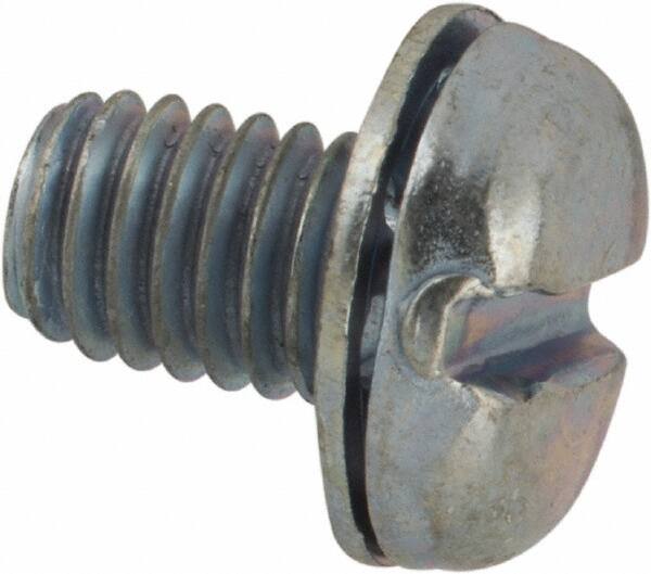 Value Collection - #10-32 UNF, 5/16" Length Under Head Slotted Drive Machine Screw - Pan Head, Grade J82 Steel, Zinc-Plated Finish, Internal Tooth - Benchmark Tooling