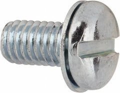 Value Collection - #10-32 UNF, 3/8" Length Under Head Slotted Drive Machine Screw - Pan Head, Grade J82 Steel, Zinc-Plated Finish, Internal Tooth - Benchmark Tooling