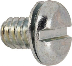 Value Collection - 1/4-20 UNC, 3/8" Length Under Head Slotted Drive Machine Screw - Pan Head, Grade J82 Steel, Zinc-Plated Finish, Internal Tooth - Benchmark Tooling