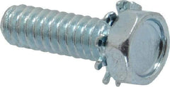 Value Collection - #10-24 UNC, 5/8" Length Under Head Hex Drive Machine Screw - Hex Head, Grade J82 Steel, Zinc-Plated Finish, External Tooth - Benchmark Tooling