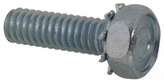 Value Collection - 1/4-20 UNC, 7/8" Length Under Head Hex Drive Machine Screw - Hex Head, Grade J82 Steel, Zinc-Plated Finish, External Tooth - Benchmark Tooling